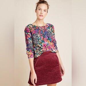 Anthropologie floral sweater